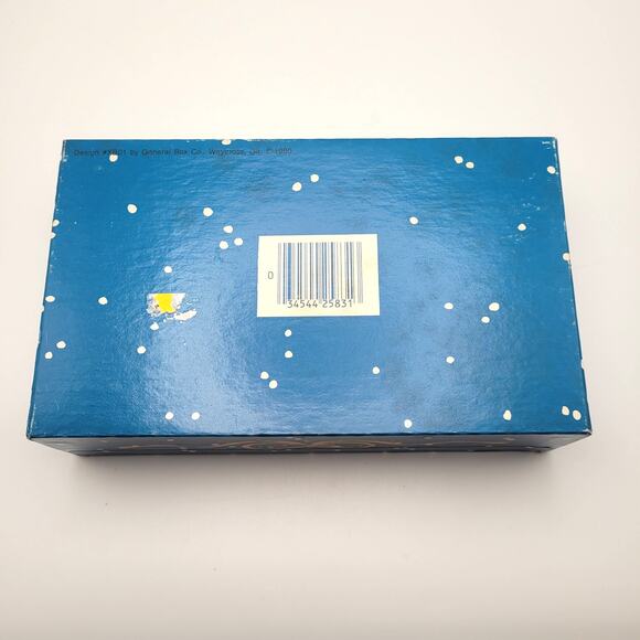 Vintage Blue Pencil Box Animals in Snow Hinged Lid Stationery Storage Old School - Picture 4 of 11